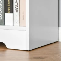 HOMCOM Wooden Cube Bookcase, 2 Tier Open Storage Shelving Unit with 4 Compartments, Freestanding Display Bookshelf for Home Office Living Room Furniture, 118 x 29 x 76cm, White(m-9)