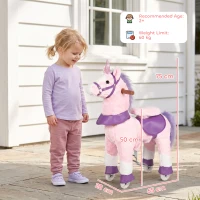 AIYAPLAY Ride on Horse Pedal Ride On Walking Horse Toy Rotatable Head Neighing Sound, Pink(m-3)