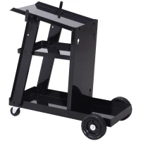 DURHAND Welding Cart Welder Trolley Garage for Gas Bottles w/ Safety Chain, Wheels, Black(m-10)