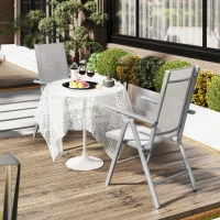 Outsunny Set of Two Aluminium Folding Chairs  - Light Grey(m-10)