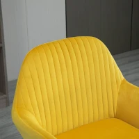 HOMCOM Modern Arm Chair Upholstered Accent Chair with Metal Base for Living Room Yellow(m-7)