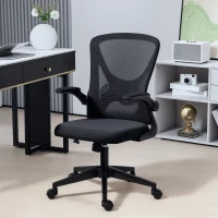 Vinsetto Mesh Back Office Chair, with Flip-Up Arms - Black(m-10)