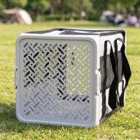 PawHut Klappbare Transporttasche für Katze und Hund 300D Stoff bis 10 kg 49,5 x 34 x 35,5 cm Grau(m-5)