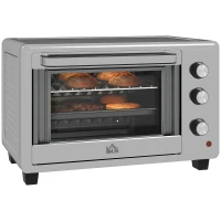 HOMCOM 30L 60-230℃ Mini Electric Oven, with Accessories - Silver Tone(m-12)
