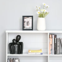 HOMCOM Wooden Cube Bookcase, 2 Tier Open Storage Shelving Unit with 4 Compartments, Freestanding Display Bookshelf for Home Office Living Room Furniture, 118 x 29 x 76cm, White(m-7)