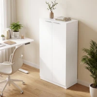HOMCOM 120 cm Tall Storage Cabinet Cupboard, 3-Tier File Organiser Wooden Filing Cabinet, White(m-13)