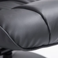 HOMCOM Executive Recliner Chair High Back Swivel Armchair Lounge Seat w/Footrest Stool (Black)(m-8)