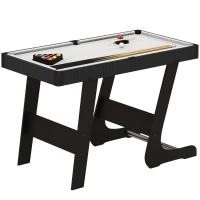 SPORTNOW 3.5ft Folding Pool Table, Snooker Table with Two Cues, 16 Balls, Chalk, Triangle, Brush - Grey(m-1)