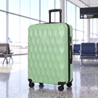 HOMCOM 77cm 98L Suitcase, Lightweight ABS Hard Shell Carry On Luggage with TSA Lock, Spinner Wheels, Telescopic Handle, Green(m-2)