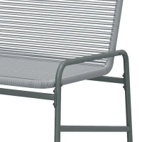 Outsunny 3 Piece Rattan Bistro Set, Outdoor Garden Furniture Set with 2 Chairs, Round Coffee Table for Patio, Balcony, Dark Grey(m-12)