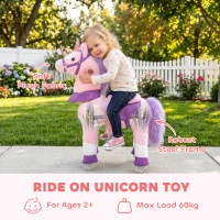 AIYAPLAY Ride on Horse Pedal Ride On Walking Horse Toy Rotatable Head Neighing Sound, Pink(m-4)