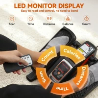 SPORTNOW Under Desk Elliptical Machine for Home, Electric Elliptical Machine with 12 Adjustable Speed, LED Monitor(m-5)