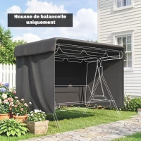 Outsunny Housse de protection pour balancelle de jardin 3 places, toile PE imperméable, anti-poussière, 215x155x150cm, gris foncé(m-13)