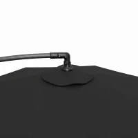 Outsunny 3m Overhanging Parasol, with Base, Weights and Cover - Black(m-13)