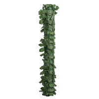 Outsunny Haie Artificiel Brise-Vue décoration Rouleau 3L x 1H m Feuillage réaliste Anti-UV Vert Foncé(m-9)