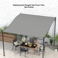 Outsunny Prelată de Schimb pentru Pergolă de Grădină 3x3 m cu 16 Orificii de Drenaj, 297x297 cm, Gri(m-10)