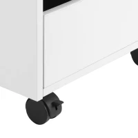 HOMCOM 3 Drawer Mobile File Cabinet, Vertical Filing Cabinet with Wheels for Home Office, White(m-8)