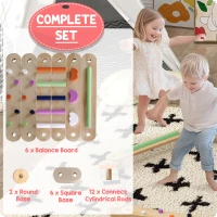 AIYAPLAY Wooden Balance Beam for Kids Build Coordination Agility and Strength(m-7)
