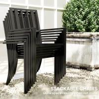 Outsunny 7 Pieces Garden Table and Chairs 6 Seater Outdoor Table and Chairs with Umbrella Hole, for Poolside, Garden, Black(m-4)