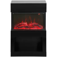 HOMCOM 19" Electric Fireplace with Surround, 3D Flame Effect, 6 Colours & 3 Brightness Levels, 1000W/2000W Black Electric Fire and Mantel Reach up to 30㎡ Space with Remote & Timer, 3 Sided View(m-11)