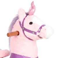 AIYAPLAY Ride on Horse Pedal Ride On Walking Horse Toy Rotatable Head Neighing Sound, Pink(m-10)