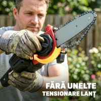 Outsunny Drujbă Telescopică pe Baterie, Drujbă Fără Fir 1,94m/2,56m cu Lubrifiere Automată, Viteză Lanț 6m/s, Pentru Tăierea Arborilor și Crengilor, Fără Baterie(m-6)
