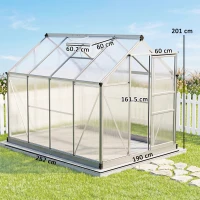 Outsunny 6 x 8ft Walk-In Greenhouse, with Sliding Door - Clear(m-3)