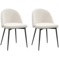 HOMCOM Lot de 2 chaises salle à manger chaise de cuisine scandinave chaise en velours rembourrée avec pieds effilés en métal(m-1)