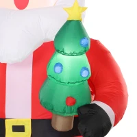 Outsunny Père Noël Gonflable de 243 cm avec Lumières LED, Matériel Fixation et Souffleur, Intérieur et Extérieur, Rouge(m-11)