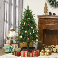 HOMCOM Sapin de Noël artificiel avec 310 branches support en acier socle pliable en acier hauteur 120 cm vert(m-2)