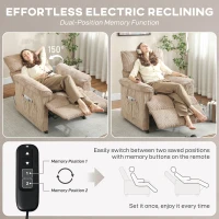 HOMCOM Corduroy Electric Massage Recliner - Brown(m-5)
