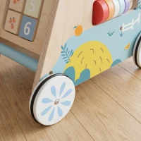 AIYAPLAY Wooden Baby Walker with Detachable Double-Sided Activity Board, Push Along Walker, Gift for Boys Girls 1-3 Years(m-9)