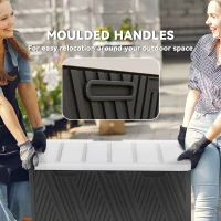 Outsunny 380L Waterproof Outdoor Storage Box, with Lockable Lid - Black(m-7)