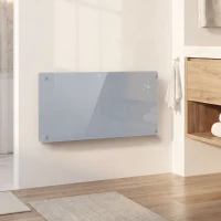 HOMCOM 1500W Smart Panel Heater Wall Mounted & Freestanding, Electric Heater with Weekly Timer, Open Window & Anti-Frost, Grey(m-8)