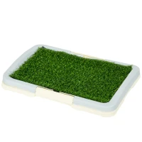 PawHut Puppy Training Pad, Indoor Portable Puppy Pad, with Artificial Grass, Grid, Panel, Tray, 46.5 x 34cm(m-11)