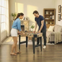 SPORTNOW Futbolín de Mesa de 92 cm con 22 Jugadores 2 Pelotas Marcadores Manuales Mangos Antideslizantes Madera Natural(m-10)