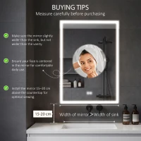 HOMCOM LED Mirror Bathroom Cabinet, with Shaver Socket(m-4)