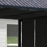 Outsunny Cenador para Exterior 3x3 m con Techo Deslizante Marco de Acero Impermeable y Anti-UV para Terraza Patio Gris Oscuro(m-9)