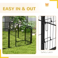 PawHut Steel 8 Panel Dog pen Pet Puppy PlayPen Grey(m-7)