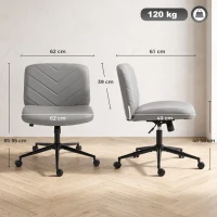 HOMCOM extra nail tech rolling retro fabric cute teenager arms hairdresser on chairs desks spinny comfortable beauty(m-3)