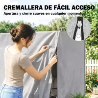 Outsunny Funda para Balancín de Jardín con Cremallera Cubierta para Muebles de Exterior 205x124x164 cm Gris Claro(m-5)