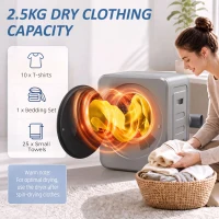 HOMCOM Vented Tumble Dryer, 4 kg Front Tumble Dryer with Stainless Steel Tub, 800W Compact Freestanding, Silver(m-5)