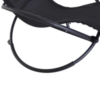 Outsunny Outdoor Orbital Lounger Zero Gravity Patio Chaise Foldable Rocking Chair w/ Pillow Black(m-8)