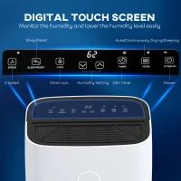 HOMCOM 16L/Day Portable Dehumidifier for Home, with LED Screen, Sleep Mode, 24H Timer, Electric Air Dehumidifier for Damp Laundry Bedroom Basement(m-4)