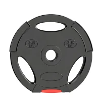 SPORTNOW Disques de poids, plaques de poids 2 x 5 kg et 2 x 2,5 kg, à trois poignées avec trous de Ø 25 mm, noir(m-10)