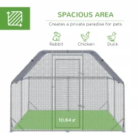 PawHut Chicken Run with Roof, Walk-In Chicken Coop Outdoor for 10-12 Chickens, Hen House Duck Pen, 2.8 x 3.8 x 2 m(m-4)
