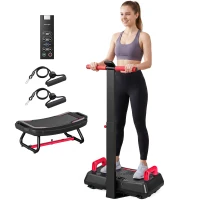 SPORTNOW Placă vibratoare silențioasă cu șezut, 99 niveluri de intensitate, 3 programe presetate, reglabilă pe înălțime & mânere detașabile(m-7)