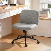 HOMCOM extra nail tech rolling retro fabric cute teenager arms hairdresser on chairs desks spinny comfortable beauty(m-2)
