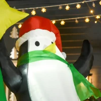 HOMCOM Albero di Natale Gonfiabile Gigante 243cm con Luci a Led e Babbo Natale, Decorazione Natalizia da Esterno Impermeabile(m-5)