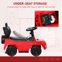 HOMCOM 3 in 1 Kids Ride on Push Car Toddler Sliding Car G350 Licensed Walker Foot to Floor  Horn Steering Wheel NO POWER, Red(m-6)